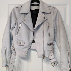 ZARA Faux Suede Moto Jacket